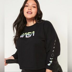 Old Navy Oversized Cropped Licensed Pop Culture Graphic Sweatshirt NASA- SZ 4XL